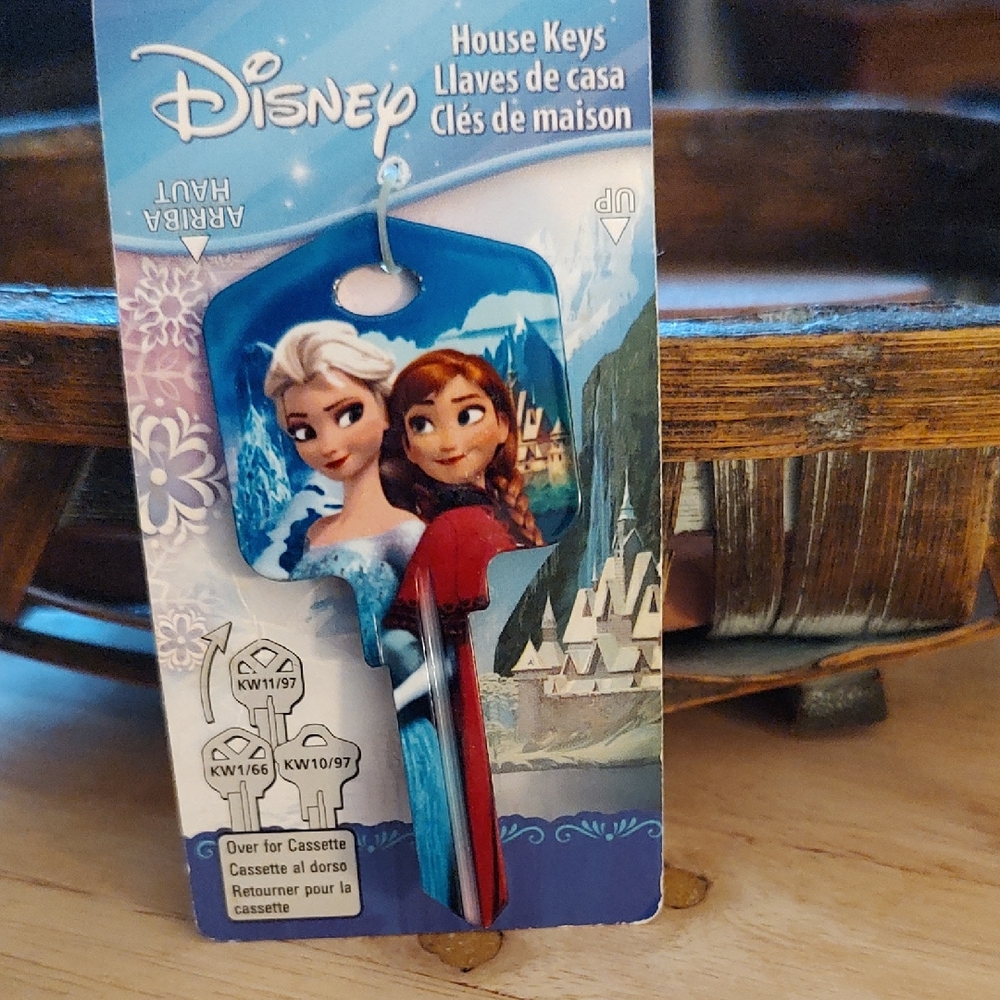 Disney Frozen Elsa & Anna Decorative House Key - Blue & Red